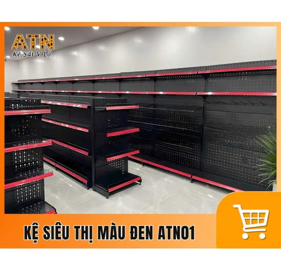 Kệ siêu thị màu đen ATN01