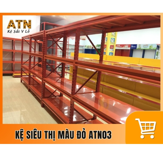 Kệ siêu thị màu đỏ ATN03