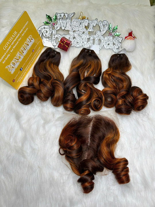 Tóc nối Weft xoăn lỏng Fumi bouncy