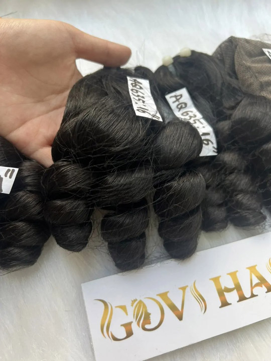 Tóc nối Weft xoăn sóng lơi