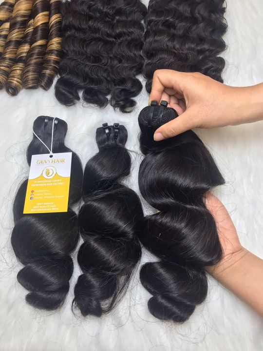 Tóc nối Weft xoăn sóng lơi