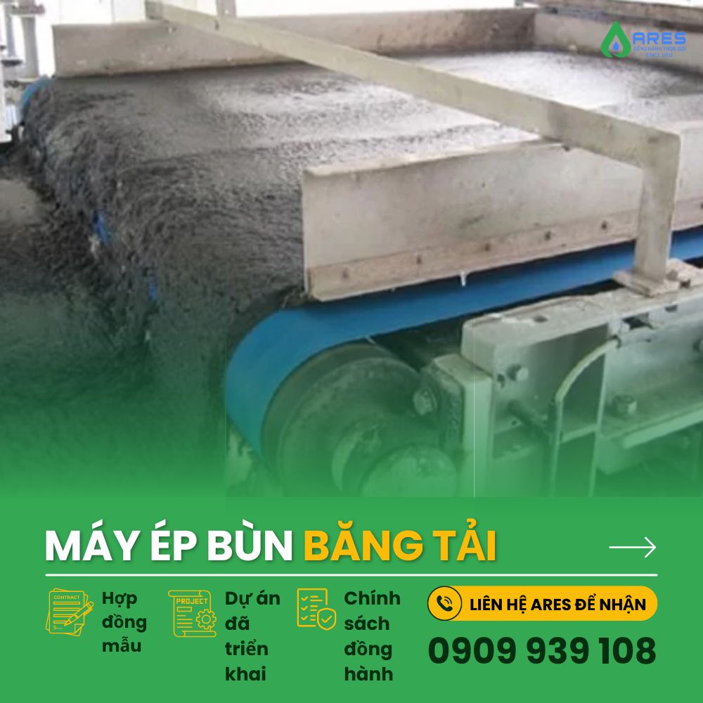 Máy ép bùn băng tải - Môi Trường ARES - Công Ty Cổ Phần Giải Pháp Môi Trường ARES