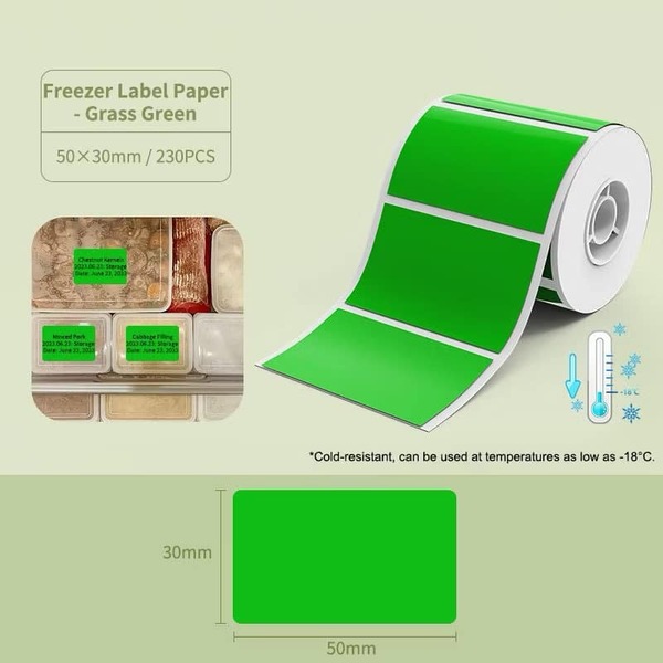 Tem 50x30mm xanh lá