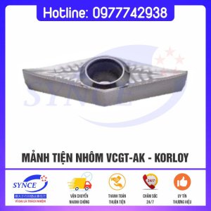 Mảnh Tiện Nhôm VCGT-AK – Korloy - Dụng Cụ Cắt Gọt Synce - Công Ty TNHH Thương Mại Synce