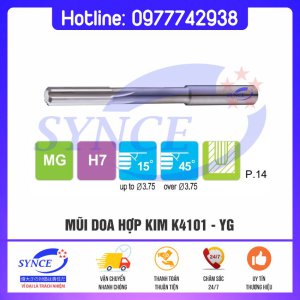 Mũi Doa Máy K4101 Rãnh Thẳng – Mũi Doa Hợp Kim YG - Dụng Cụ Cắt Gọt Synce - Công Ty TNHH Thương Mại Synce