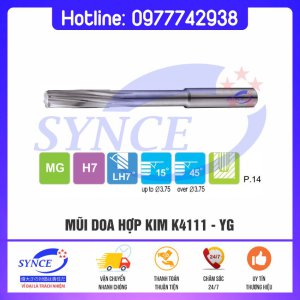 Mũi Doa Máy K4111 Rãnh xoắn – Mũi Doa Hợp Kim YG - Dụng Cụ Cắt Gọt Synce - Công Ty TNHH Thương Mại Synce