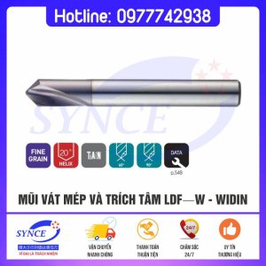 Mũi Khoan Chích Tâm Và Vát Mép Hai Góc LDF—W – Widin - Dụng Cụ Cắt Gọt Synce - Công Ty TNHH Thương Mại Synce