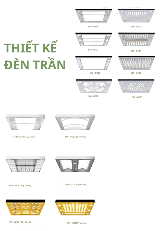 Đèn trần - Thang Máy Sao Ninh Hoa - Công Ty TNHH Thang Máy Sao Ninh Hoa