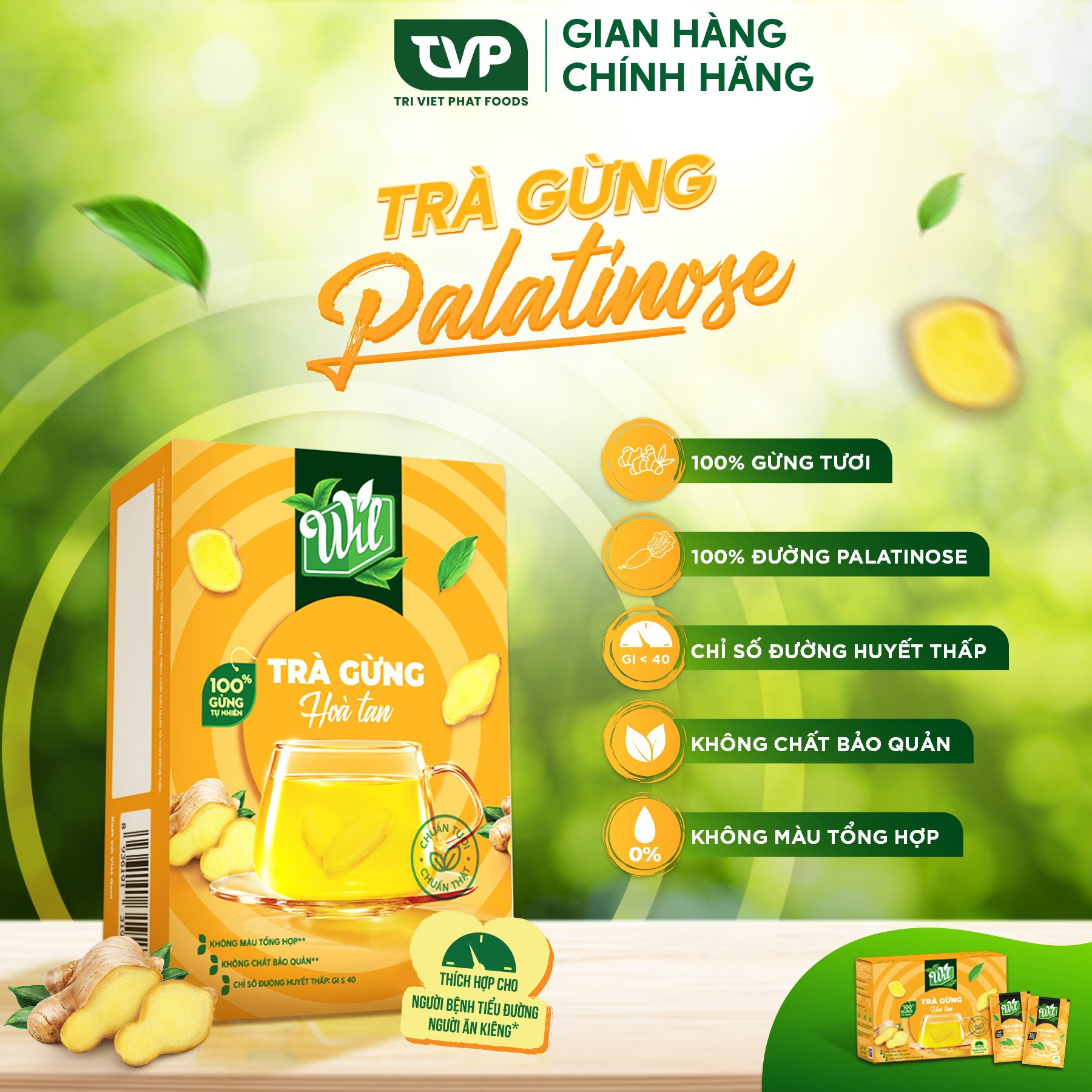 Trà gừng palatinose wil 12 gói x 14g