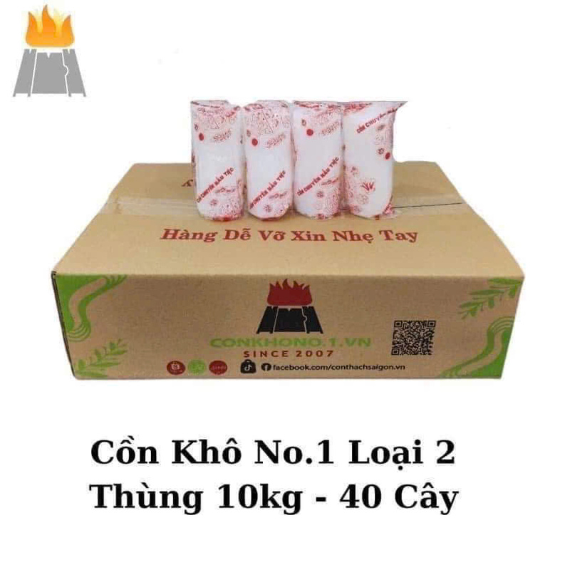 Cồn khô No.1 loại 2 thùng 10kg 40 cây
