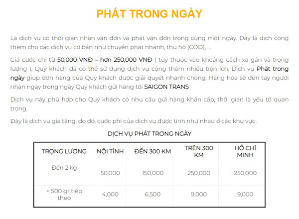 Chuyển phát trong ngày