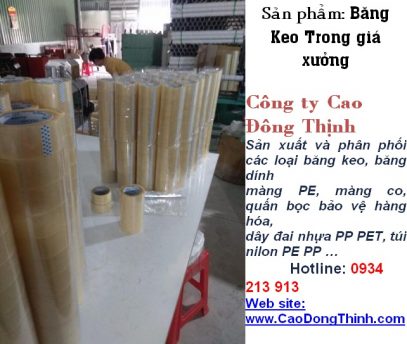 Băng keo OPP - Vật Liệu Đóng Gói Cao Đông Thịnh - Công Ty TNHH Một Thành Viên Cao Đông Thịnh