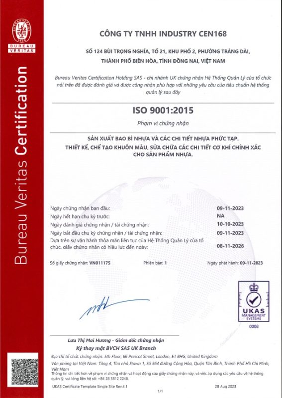 Chứng nhận ISO 9001 : 2015