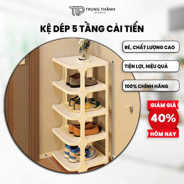 Kệ giày dép cong 5 tầng