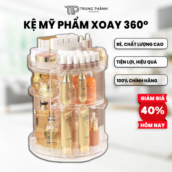 Kệ mỹ phẩm xoay 360 độ