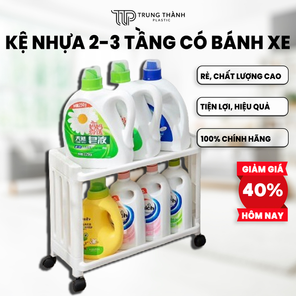 Kệ nhựa có bánh xe