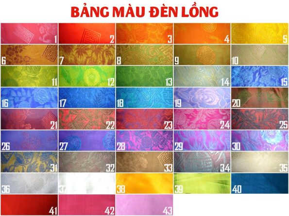 Bảng màu đèn lồng