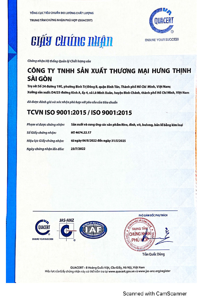 Chứng nhận ISO 9001:2015
