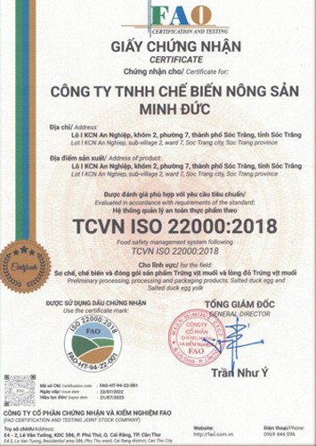  - Trứng Muối Minh Đức - Công Ty TNHH Chế Biến Nông Sản Minh Đức