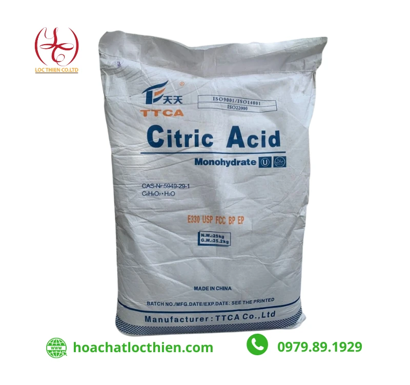 Acid Citric - C6H8O7 - Hóa Chất Công Nghiệp Lộc Thiên - Công Ty TNHH Đầu Tư Phát Triển Lộc Thiên