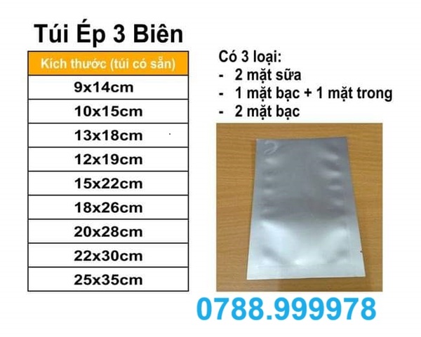 Túi ép 3 biên - Túi Zipper Sài Gòn - Công Ty TNHH Bao Bì Zipper Sài Gòn