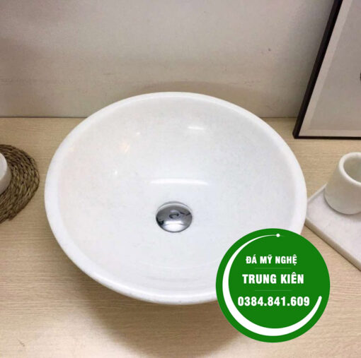 Lavabo đá cẩm thạch trắng - Cơ Sở Điêu Khắc Trung Kiên