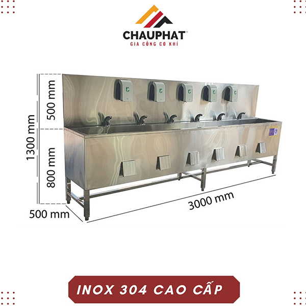 Bồn rửa chén inox công nghiệp - Gia Công Thiết Bị Bếp Châu Phát - Công Ty TNHH SX TM Xây Dựng Cơ Khí Châu Phát