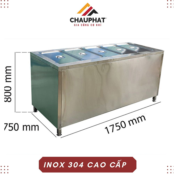 Nồi hầm thức ăn 5 khay TH-24 - Gia Công Thiết Bị Bếp Châu Phát - Công Ty TNHH SX TM Xây Dựng Cơ Khí Châu Phát