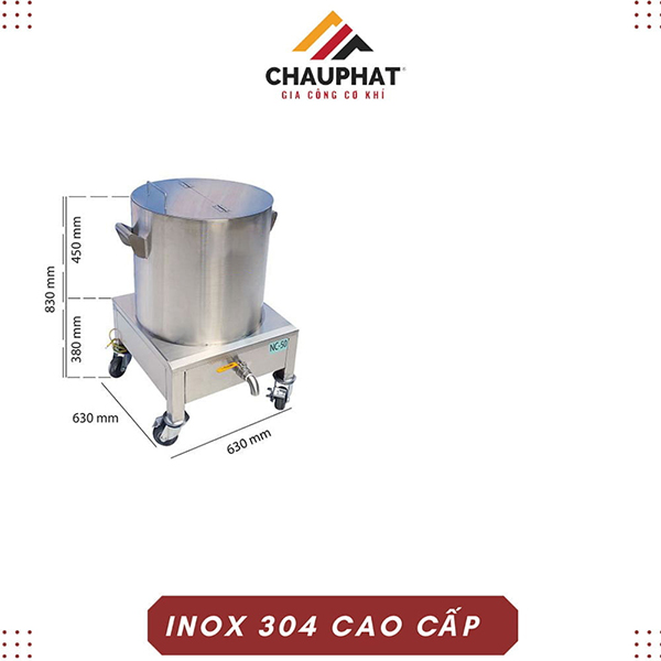 Nồi nấu cháo bằng điện công nghiệp 50L - Gia Công Thiết Bị Bếp Châu Phát - Công Ty TNHH SX TM Xây Dựng Cơ Khí Châu Phát