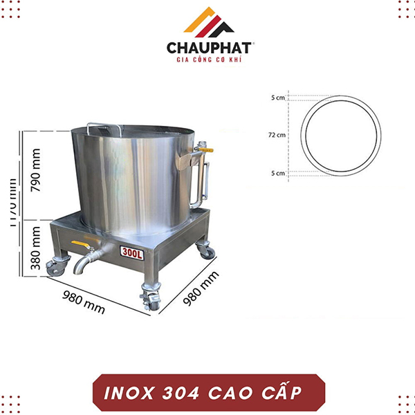 Nồi nấu cháo điện 30L inox 304 - Gia Công Thiết Bị Bếp Châu Phát - Công Ty TNHH SX TM Xây Dựng Cơ Khí Châu Phát