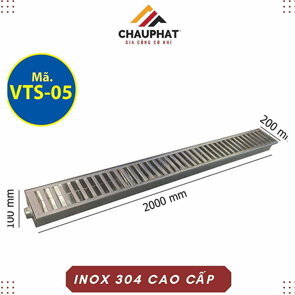 Phễu thoát sàn inox cao cấp nhà hàng - Gia Công Thiết Bị Bếp Châu Phát - Công Ty TNHH SX TM Xây Dựng Cơ Khí Châu Phát