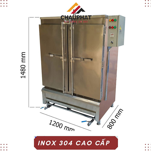 Tủ hấp bánh bao 6 khay inox cao cấp - Gia Công Thiết Bị Bếp Châu Phát - Công Ty TNHH SX TM Xây Dựng Cơ Khí Châu Phát