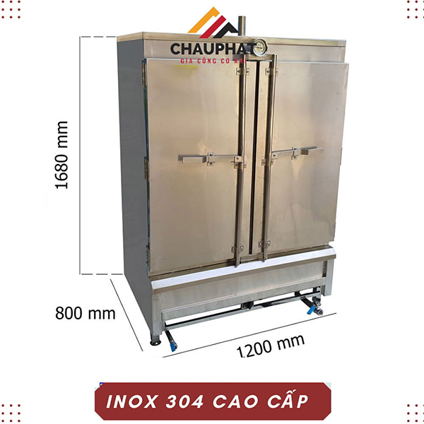 Tủ hấp cơm công nghiệp 10 khay điện - Gia Công Thiết Bị Bếp Châu Phát - Công Ty TNHH SX TM Xây Dựng Cơ Khí Châu Phát