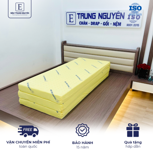 Nệm cao su non Trung Nguyên gấp 3 1m4 x 2m - Nệm Trung Nguyên - Công Ty TNHH Nệm Trung Nguyên