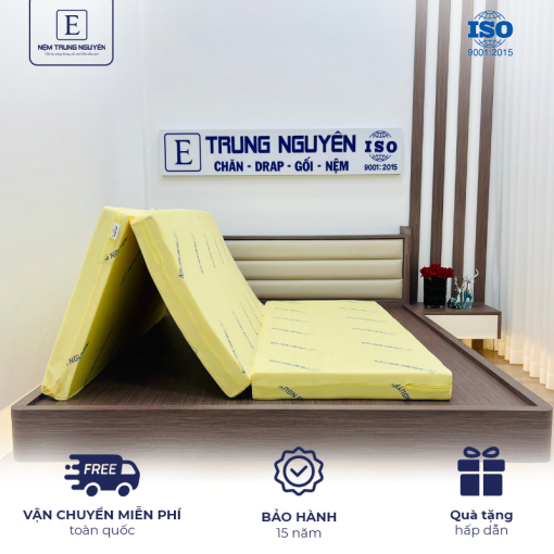 Nệm cao su non Trung Nguyên gấp 3 1m x 2m - Nệm Trung Nguyên - Công Ty TNHH Nệm Trung Nguyên