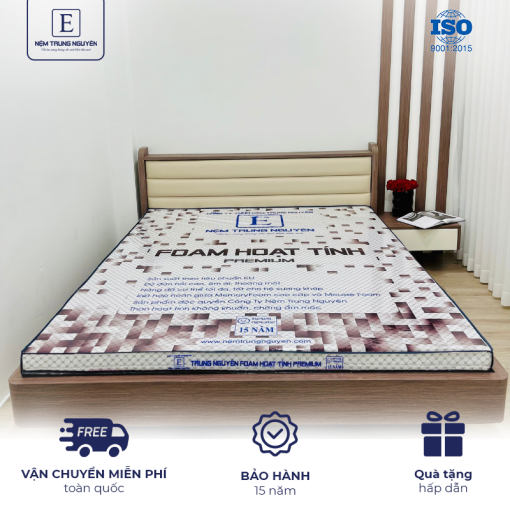 Nệm Foam hoạt tính Premium Trung Nguyên  1m4 x 2m - Nệm Trung Nguyên - Công Ty TNHH Nệm Trung Nguyên