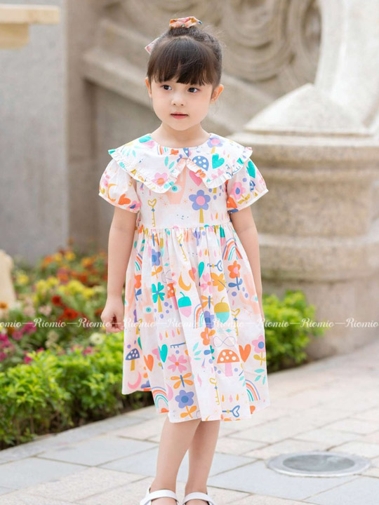 Đồ đi chơi bé gái váy thô hoa Miranda R818