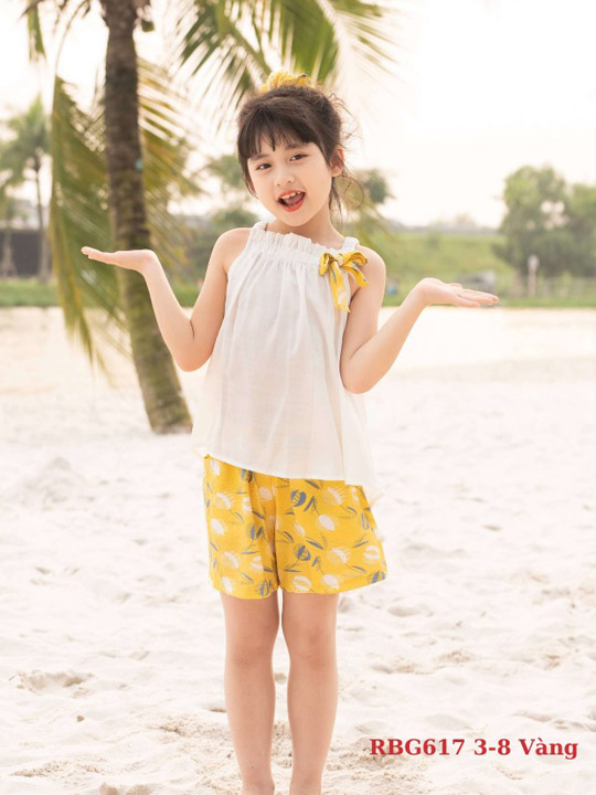 Đồ mặc ở nhà bé gái set Daisy đi biển RBG617