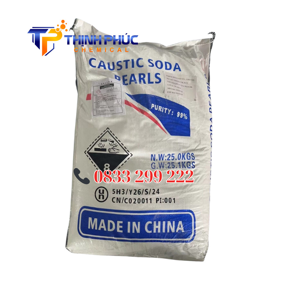 Xút hạt Trung Quốc NaOH 99%-Caustic Soda Pearls-Natri Hydroxide - Hóa Chất Công Nghiệp Thịnh Phúc - Công Ty TNHH Xuất Nhập Khẩu Hóa Chất Thịnh Phúc