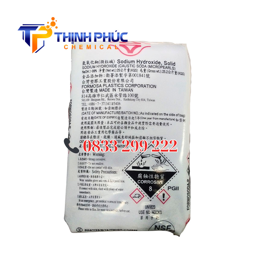 Xút hạt Đài Loan Formosa-NaOH 99%-Caustic Soda Micropearls 99 - Hóa Chất Công Nghiệp Thịnh Phúc - Công Ty TNHH Xuất Nhập Khẩu Hóa Chất Thịnh Phúc