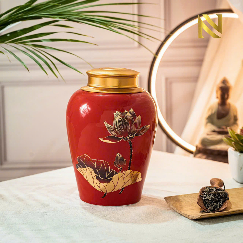 Hũ trà gốm sứ