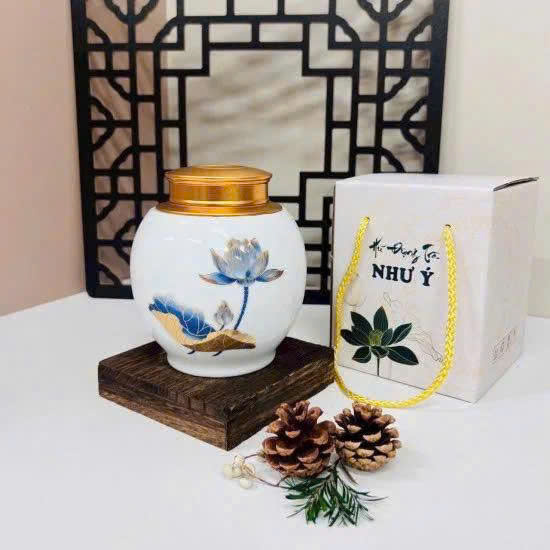Hũ trà gốm sứ