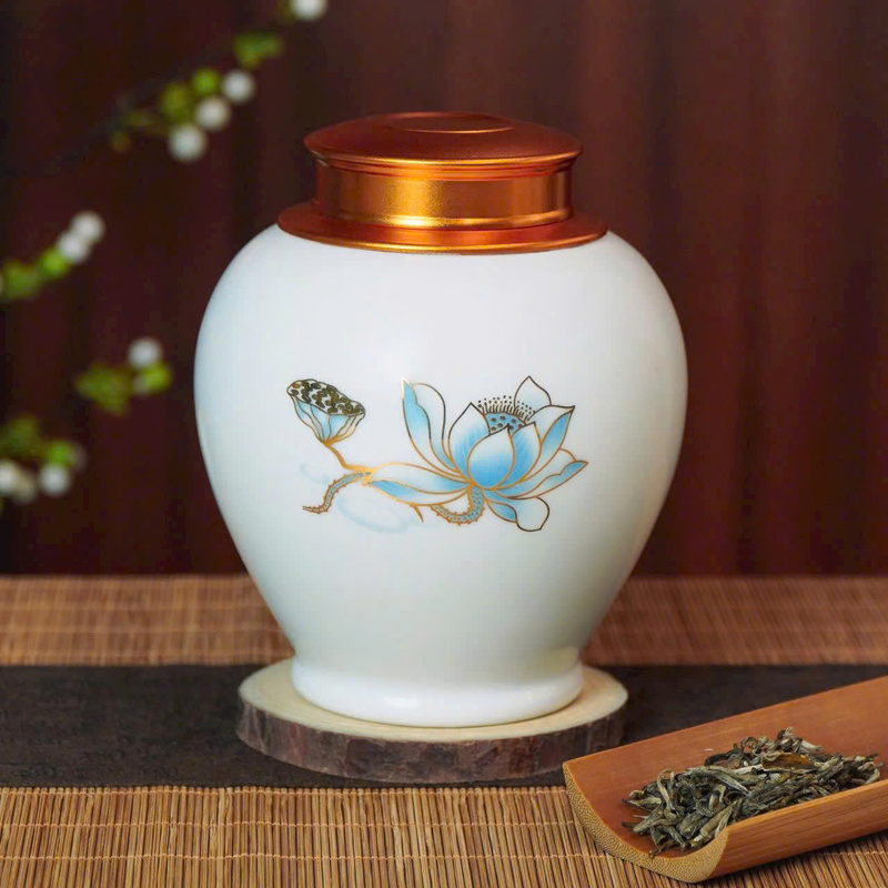 Hũ trà gốm sứ