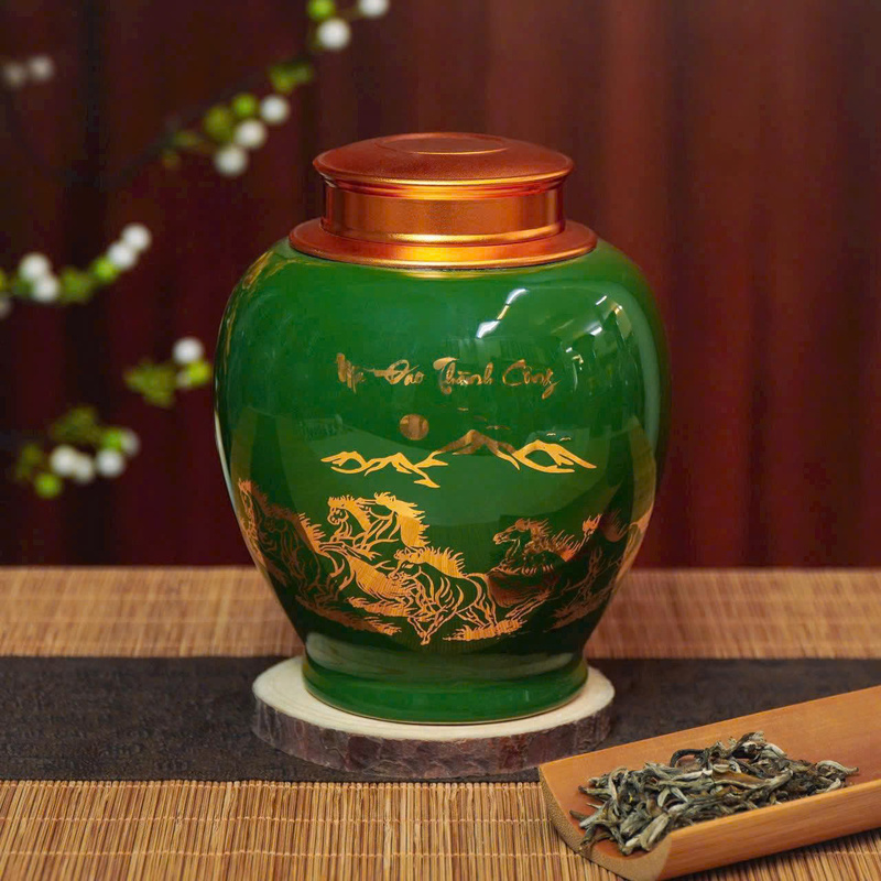 Hũ trà gốm sứ
