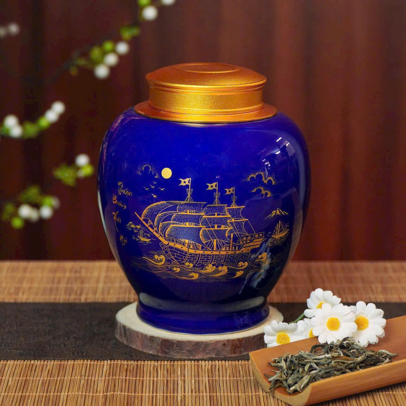 Hũ trà gốm sứ