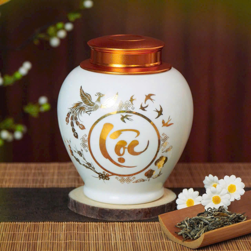 Hũ trà gốm sứ