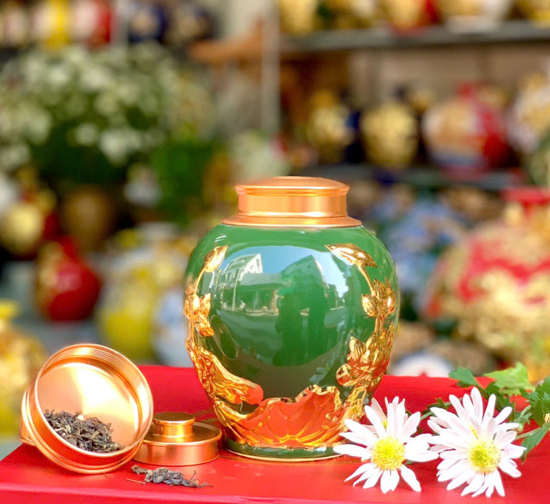 Hũ trà gốm sứ