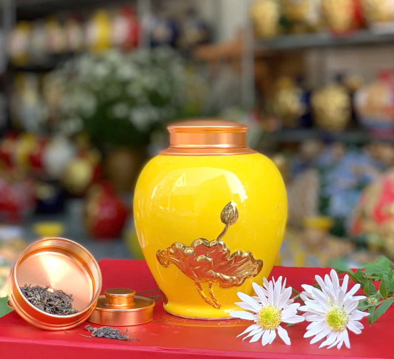 Hũ trà gốm sứ