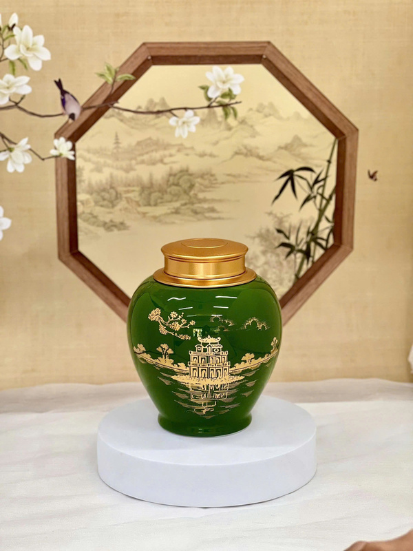 Hũ trà gốm sứ