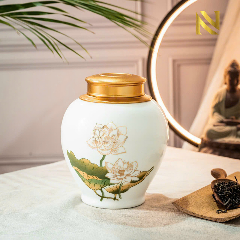 Hũ trà gốm sứ